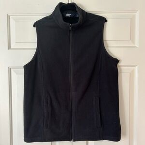 Lands' End Women's Black Fleece Vest